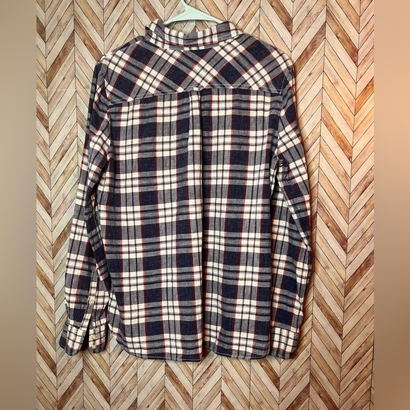 J. Crew 100% Cotton Long Sleeve Quarter Button Down Plaid Women's Shirt Medium - Picture 4 of 7